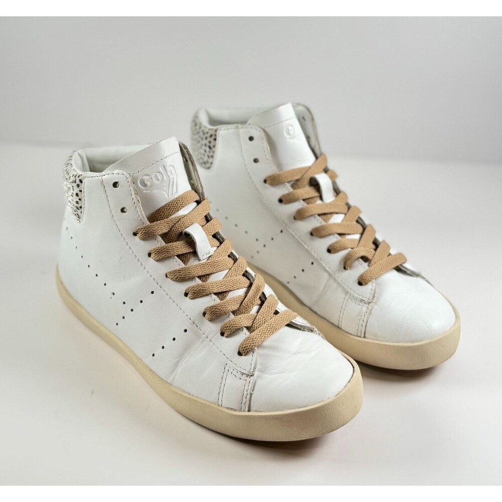 Gola Nova High Safari Womens Shoes White Leather Casual Sneakers CLB196 Size 6